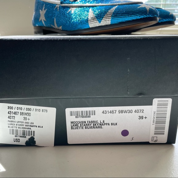 Stunning Gucci Starry Night Blue and Silver Loafer - Picture 10 of 10